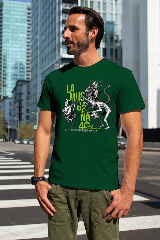 Camiseta La Musgaña 40 aniversario verde botella hombre